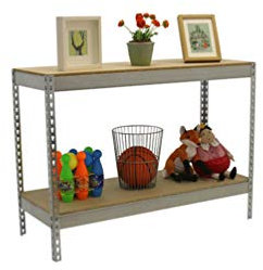 Simonrack - Étagère métallique 2 niveaux - 900 x 1200 x 450 mm - Kit SIMONFORTE - CHIPBOARD - Galvanisé - Bois