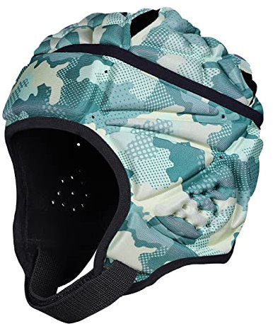 DGYAO Rugby-Kopfschutz, Scrum-Kappe für Herren und Jungen, schützende Kopfbedeckung, gepolsterte Ausrüstung, Helm für Kopfschutz (Grün, Erwachsene)