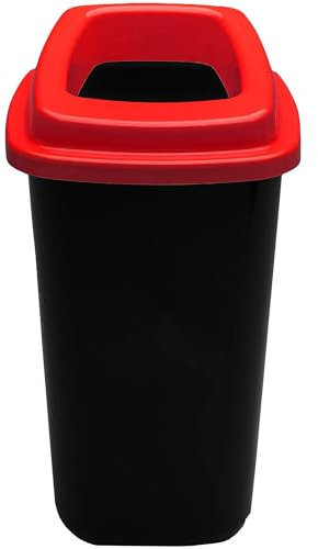 Home Centre Plastic Recycling Kitchen Office Waste Bin 45 Litre Red Open Touchless Rim Sorting Waste Segregation Recycle Rubbish Container Six Colour Code Management School Work Trash Box
