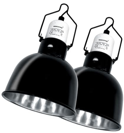 waazoorep Reptile Light Fixture 2 Pack 5.5 Inch Deep Dome Lamp Fixture,Optical Reflection Reptile Basking Heat Bulb Lampshade for Bearded Dragon, Turtle, Snake and Lizard Terrarium
