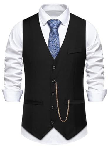 Gilet de Costume décontracté Pour Hommes Gilet Formel sans Manches à col en V Pour Mariage et Fête d'affaires ou Encore Tenue Quotidienne