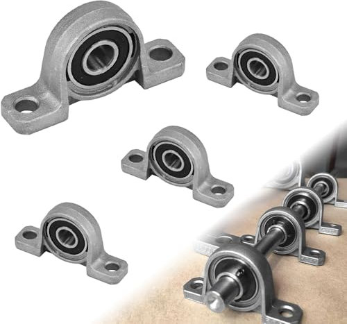 XAVSWRDE 4 Pz Cuscinetti a Sfera con Blocco di Supporto da 8mm,Blocchi di Montaggio per Cuscinetti a Sfera,Cuscinetti Flangiati per Asse in Lega di Zinco per Macchine Sistemi di Trasporto