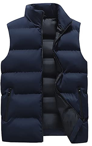 Padded Gilet for Men UK Plus Size Bodywarmer Warm Winter Jacket Puffer Vest Lightweight Sleeveless Body Warmer Jacket with Zip Pockets Quilted Thick Windproof Outwear Puffer Coat Size M-5XL