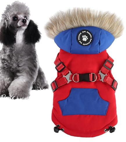 Hunde-Wintermantel mit Kapuze, Hundemantel mit Reißverschluss | Warme Hundekleidung mit Reißverschluss - Bequeme Hundemäntel für den Außenbereich, Dicke Haustierbekleidung für Urlaub, Alltag, Spazie