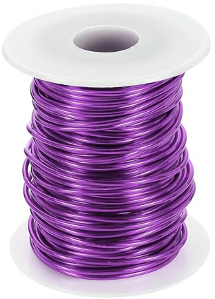 QUARKZMAN 12 AWG hantverkstråd, aluminiumtråd, 2,0 mm x 30 m (D x L), flexibel böjbar aluminiumtråd, metall, smyckestråd, blomtråd för smyckestillverkning, modellering, pyssel, gör-det-själv, lila