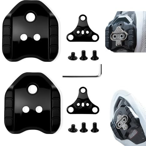 2 Pièces Crampons de Vélo SPD Cleats, Métal Adaptateur de Pédale de Vélo, Antidérapantes Adaptateur De Cale SPD avec 3 Trous Compatibles avec Systèmes Shimano SPD - Noir