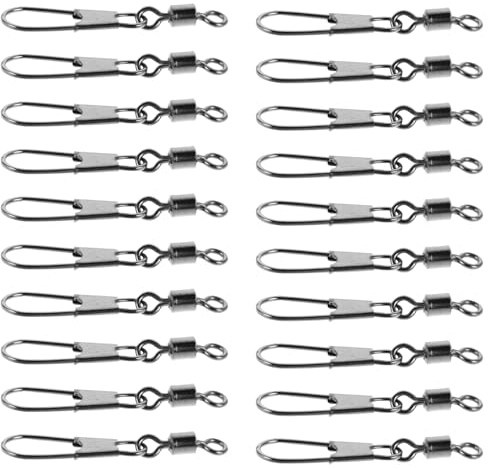 Gogogmee 50 Pezzi Di Clip Per Anello Da Pesca Moschettoni Per Attrezzatura Da Pesca Lenza Terminale Girelle A Barilotto
