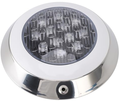 Jeffergarden Lumière de Piscine sous-Marine LED, Blanc Chaud 3000K, Lumière de Piscine Submersible en ABS pour éclairage de Spa, et étang (12W)