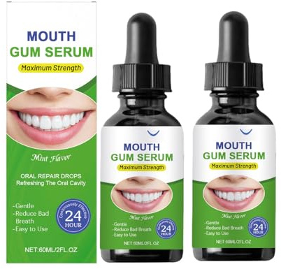 Teeth Care Serum, 2 st oral färska droppar, daglig tandvård och munrengöring, långvarig andningsfräschare, heltäckande skydd, stöder balanserad munkänsla, munvårdsproppar med mint