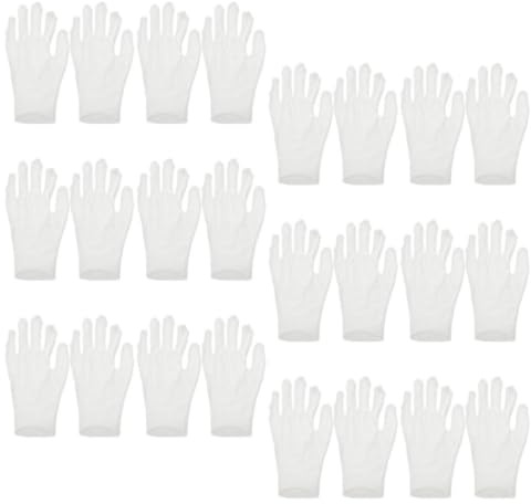 FOYTOKI 12 Paia Guanti in Cotone Bianco per Adulti, Guanti Idratanti per Mani Secche, Traspiranti e Delicati sulla Pelle, per Uso Notturno e Occasioni Formali