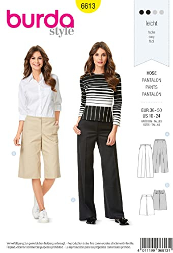 Burda B6613 Patron de Couture Pantalon et Bermuda Papier Blanc 19 x 13 x 1 cm