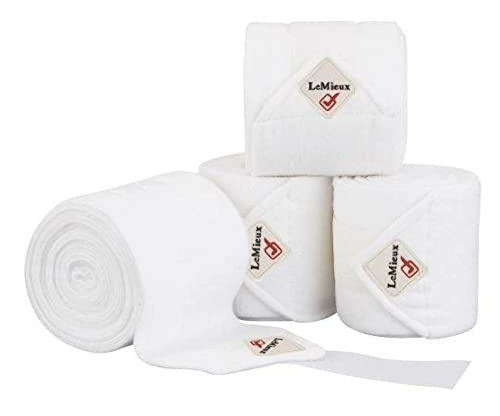LeMieux Classic Polo Exercise Bandages with Zipped Case, Satin End Detail - Soft Fleece Protection Wraps
