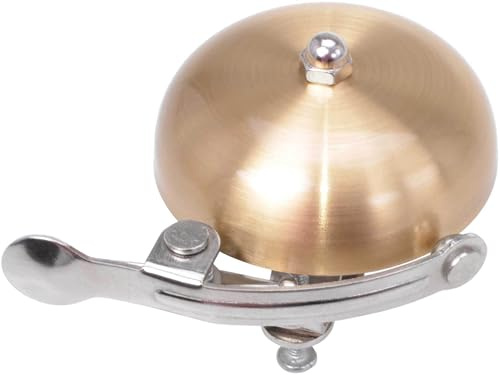 Filmer Klassische Fahrradglocke Retro Gold mit Metallhalterung Klangkörper aus Aluminiu