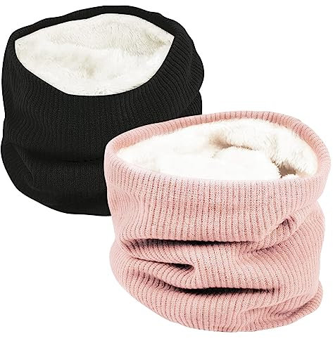 Chalier Fashion 2 Pack Unisex Schal Winter Loop Strickschal Schlauchschal für GehenLaufski Outdoor Täglicher Verschleiß Damen Herren