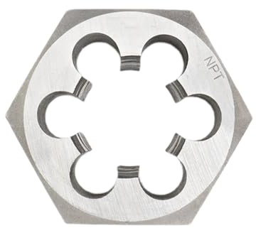 Matrice ronde de 3/4-14NPT, matrice de tuyau hexagonal, matrice de filetage de tuyau de machine, matrice de coupe de filetage de vis en acier au carbone, kit de filetage manuel de tuyau