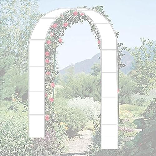 Arche de jardin en métal pour plantes grimpantes, durable, arcs de roses et fleurs, grand arc de soutien pour la décoration de jardin, noir et blanc, 2,4 m x 2,2 m