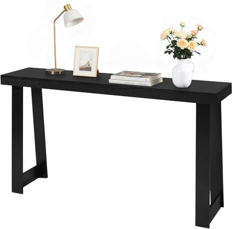 VEVOR Entrékonsol, 140 cm lång, modernt konsolbord, rektangulärt sidobord i trä, smal och lång sofftå, förvaringsenhet för hall, sovrum, vardagsrum, vestibul, svart