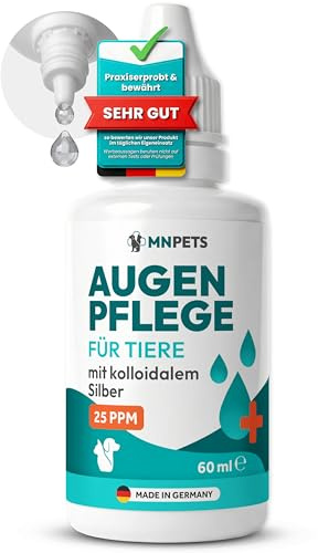 Maison Naturelle MN Pets Augenpflege für Hunde (60 ml)– Augenpflege & Augenreiniger mit kolloidalem Silber (25 PPM) – Sanfte Reinigung bei gereizten Augen & Tränenflecken