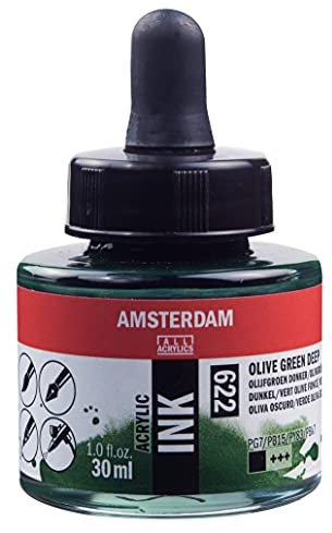 Amsterdam 17206220 Acrylfarbe, Olive GRN, Olivgrün tief, 30 ml