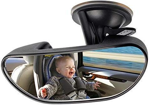GES Baby Car Backseat Mirror,360 Degree Adjustable Strengthen Suction Cup Baby Safety Rearview Mirror for Clearly View of Infant in Rear Facing Car Seat