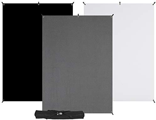 Westcott X Drop 3 Pack Backdrop Kit (5 x 7), 615K, Schwarz