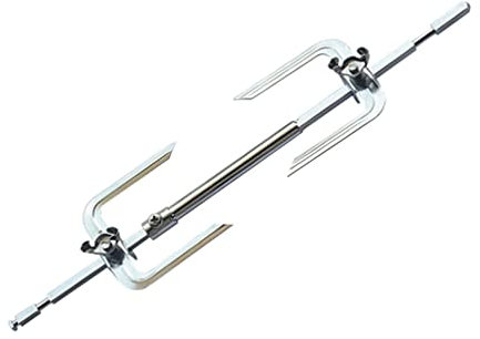 Amosfun Stainless Steel Grill Rotisserie Forks Meat Spit Rods Barbecue Rotating Universal Rotisserie Grill System for BBQ Outdoor
