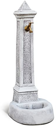 Fontana vedovella da giardino color grigio, 36x46x100 cm