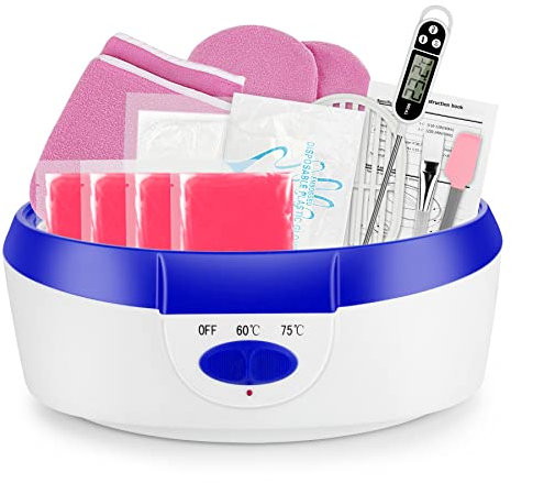 Paraffinbäder Wachsbad für Hände und Füße, Forever Speed Paraffin Wachsbad für Hände und Füße Gerät 265W, Elektrisches Wachsbad mit Paraffinwachs Set Blau
