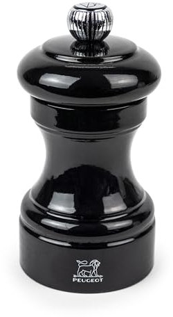 PEUGEOT - Bistro 10 cm Pepper Mill - Classic Grind System - Made with PEFC Certified Wood - Lifetime Guaranteed Mechanism - Made in France - Bistrorama - Black Varnished