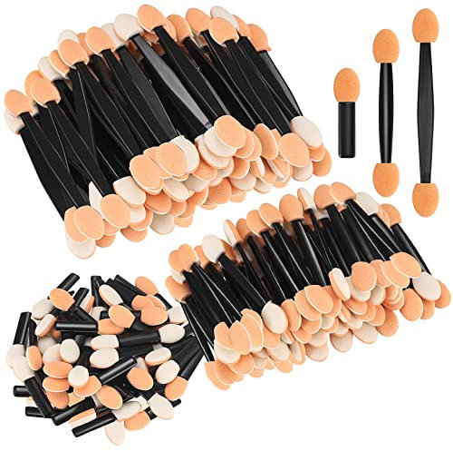 150 Stück Lidschatten Applikator, Doppelkopf Lidschatten Augenstäbe Pinsel für Frauen Make-Up, Kosmetische Pinsel, 3 Länge