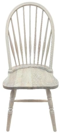 Carolina Chair & Table Windsor Dining Chair with Traditional Spindle Back Design – Multi-Step Hand Finish, Solid Wood Chair - Armless Square Seat with Tapered Legs for Dining Room (Natural Driftwood)