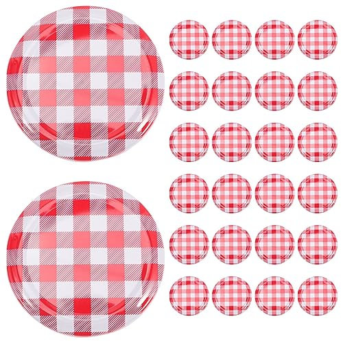 40PCS Jam Jar Lids,63mm Canning Lids Leak-Proof Storage Caps Replacement Covers for Jam Pickles Drinks Honey Sauces