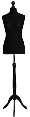 LUSORIA Maniquí de sastre, busto de sastre femenino, negro/negro (XL 42/44)