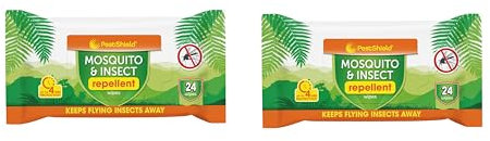 48 Piece Mosquito & Insect Repellent Wipes | Long-Lasting Insect Protection with Maximum Anti-Mosquito Defense - Effective Protection
