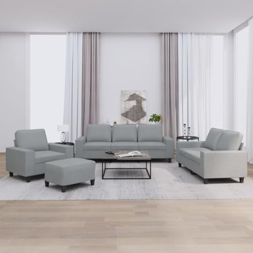 Homgoday Bäddsoffaset, 4 st ljusgrå tyg soffset, bäddsoffa vardagsrum soffa trädgård soffset, modern soffgrupp för utomhusbruk, utomhus inredning