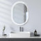 SenDeluz Oval Bathroom Mirrors with LED Light, 50 * 70CM Illuminated Vanity Mirror Energy-Saving Smart Sensor Touch Control Demister Mirror 3 Colors Dimmable Light Backlit Makeup Mirror, IP44