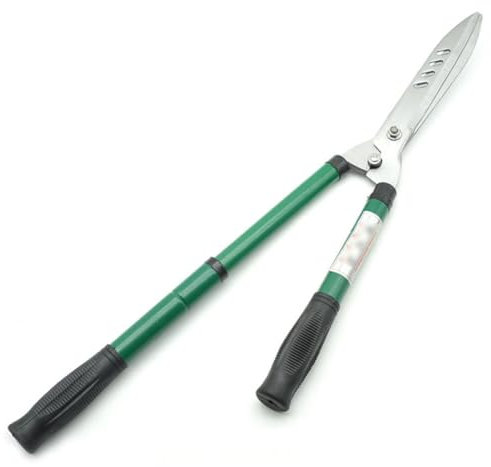 Cortasetos ajustable, cortacésped telescópico, cortasetos, tijeras de podar de jardín con cuchilla, alcance telescópico de 57 a 74 cm, con cuchillas jumbo, ideal for podar setos y arbustos(Green)