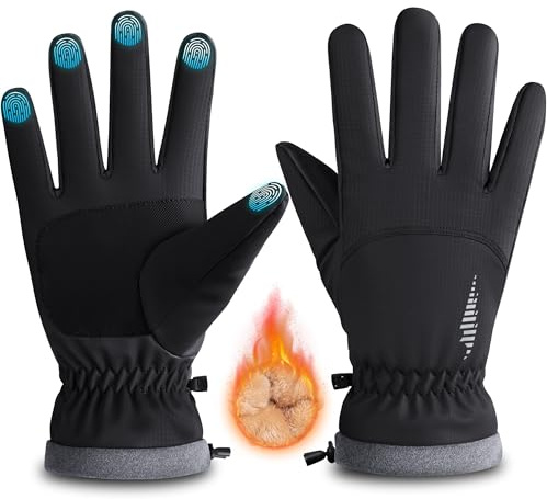 rivmount Guanti invernali per uomini e donne, guanti termici, guanti da ciclismo impermeabili, guanti touchscreen antivento, guanti da sci caldi per corsa, sci, escursionismo, ciclismo, moto RG802