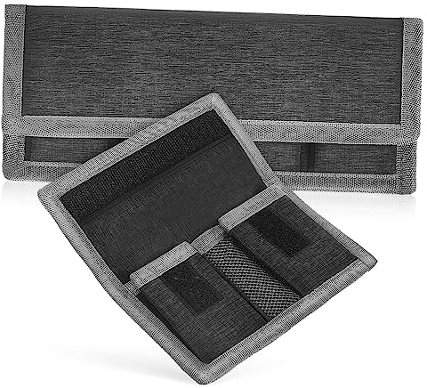 OSALADI Batterie Tasche Für Kamera Akku Aufbewahrung Organizer Mit Selbstklebendem Verschluss Kompakt Elektronik Etui Für Reise Und Alltag 21X9X1.5Cm