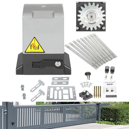 Izrielar Flügeltorantrieb Automatischer 550W garagentorantrieb Torantrieb Drehtorantrieb Toröffner bis 1200 kg, 12M Schiebetor Hoftorantrieb, Reichweite der Fernbedienung 50M, mit 2 Fernbedienung