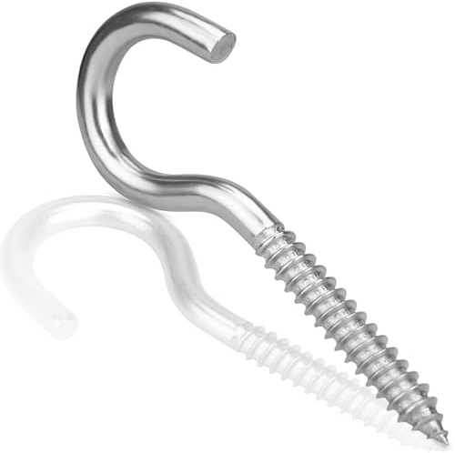 DIYUK koppkrokar skruvar 70 mm x 5,0 mm (förpackning med: 5) takskruv i slitstark trätråd stål zinkpläterad