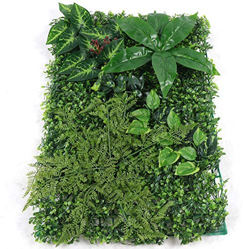 OUKANING Planta artificial de seto para decoración del hogar, 60 x 40 x 4 cm, polietileno de alta densidad para plantas, protección visual, protección visual, protección UV, exterior (tipo C: 12