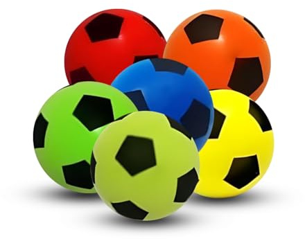 MIXEL Soft Foam Sponge Ball, Soft, Sports And Daily Activities, Durable Foam, Comfortable And Safe Experience, Hand-Eye Coordination, Indoors Or Outdoors, Random Colours, (6 Pcs)