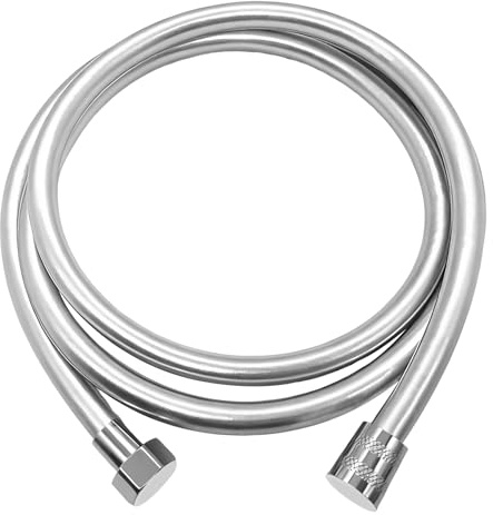 Universal Duschschlauch 1,6 m, Brauseschlauch mit Verdrehschutz,Inkl Dichtungsringe, Druckbeständig, Universaler Anschluss, Chrom (1,60m)