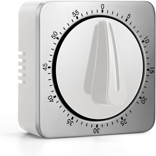 Temporizador de cocina, temporizador de huevos, mecánico, sin pilas, despertador de cocina, 100% mecánico, con carcasa de acero inoxidable, reloj de cocina, cronómetro, recordatorio de cuenta