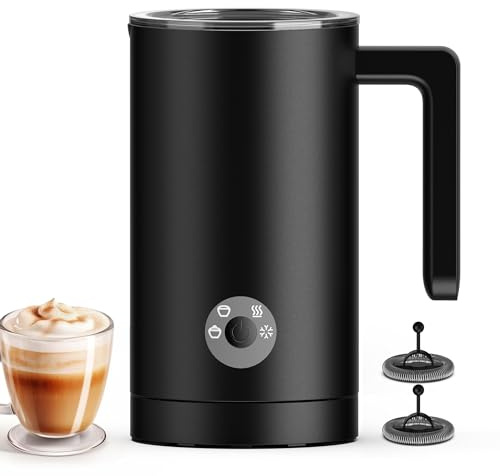 Kourice Milk Frother Electric, 4-in-1 Milk Frother and Steamer for Latte, Cappuccino, Hot & Cold Milk Froth Maker, Automatic Milk Steamer and Frother, Quiet One-Touch Operation, Easy to Clean