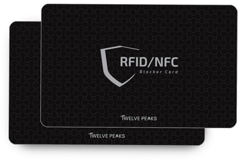 TwelvePeaks® Premium RFID Blocking Card(Pack of 2), Contactless Debit Credit Card Protector, Anti-Theft NFC Cards Blocker Set, Ultra Thin RFID Cards for Entire Wallets for Men & Women Protection