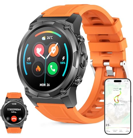 KSIX Explorer 2 Smartwatch Deportivo GPS Dual-Band para Running y Ciclismo, Reloj Outdoor montaña con altímetro barómetro brújula para Senderismo, Trekking, natación 5 ATM, Llamadas, pulsómetro