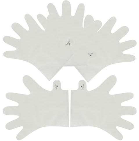 Angoily 5 Pezzi Maschera per Mani Idratante ed Esfoliante Guanti Pe e Pp per Trattamento Mani Morbide e Nutrienti