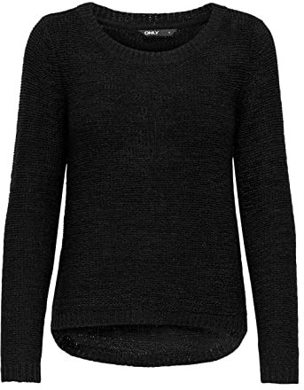 ONLY Geena Pullover Mujer Jersey de Punto Negro M 65% poliacrílico, 35% Poliamida Regular